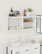 vidaXL Стенен шкаф за баня бял 100x25x40 см инженерно дърво