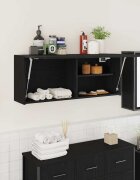 vidaXL Стенен шкаф за баня черни 100x25x40 см инженерно дърво