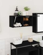 vidaXL Стенен шкаф за баня черни 60x25x30 см инженерно дърво
