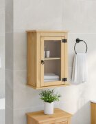 vidaXL Стенен шкаф за баня "Corona" 45x27x645 см бор масив