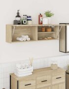 vidaXL Стенен шкаф за баня дъб сонома 100x25x30 см инженерно дърво