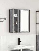 vidaXL Стенен шкаф за баня с огледало сив сонома 50x21x60 cm