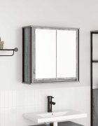 vidaXL Стенен шкаф за баня с огледало сив сонома 60x21x60 cm