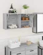 vidaXL Стенен шкаф за баня сив сонома 80x25x40 см инженерно дърво