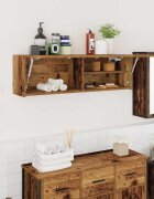 vidaXL Стенен шкаф за баня старо дърво 100x25x30 см инженерно дърво
