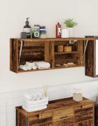 vidaXL Стенен шкаф за баня старо дърво 100x25x40 см инженерно дърво