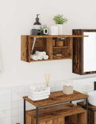 vidaXL Стенен шкаф за баня старо дърво 60x25x30 см инженерно дърво