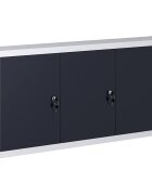 vidaXL Стенен шкаф за инструменти индустриален метал сиво и черно