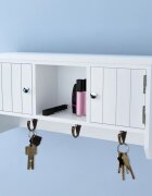 vidaXL Стенен шкаф за ключове и бижута с врати и куки