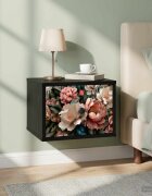 vidaXL Стенен шкаф за нощно шкафче BORNE Черен дъб 36 x 33 x 25 см