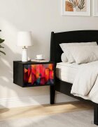 vidaXL Стенен шкаф за нощно шкафче HEESCH Черен дъб 36 x 33 x 25 см
