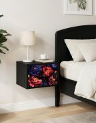 vidaXL Стенен шкаф за нощно шкафче KIEL Черен дъб 36 x 33 x 25 см