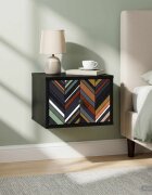 vidaXL Стенен шкаф за нощно шкафче OMMEN Черен дъб 36 x 33 x 25 см