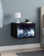 vidaXL Стенен шкаф за нощно шкафче RAALTE Черен дъб 36 x 33 x 25 см
