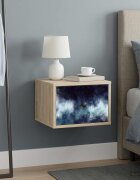 vidaXL Стенен шкаф за нощно шкафче RAALTE Дъб сонома 36 x 33 x 25 см