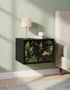 vidaXL Стенен шкаф за нощно шкафче RHENEN Черен дъб 36 x 33 x 25 см
