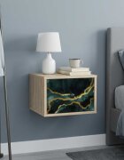 vidaXL Стенен шкаф за нощно шкафче WIJHE Дъб сонома 36 x 33 x 25 см