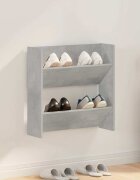 vidaXL Стенен шкаф за обувки бетонно сив 60x18x60 см ПДЧ