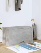 vidaXL Стенен шкаф за обувки бетонно сив 70x35x38 см инженерно дърво