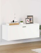 vidaXL Стенен шкаф за обувки бял 100x35x38 см инженерно дърво
