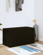 vidaXL Стенен шкаф за обувки черен 70x35x38 см инженерно дърво
