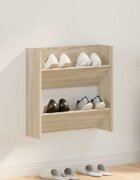 vidaXL Стенен шкаф за обувки дъб сонома 60x18x60 см ПДЧ