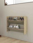 vidaXL Стенен шкаф за обувки дъб сонома 80x18x60 см инженерно дърво
