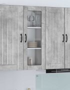vidaXL Стенен стъклен шкаф LUCCA Бетонно сиво 40 x 31 x 100 см