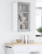 vidaXL Стенен стъклен шкаф LUCCA Бетонно сиво 40 x 31 x 80 см