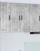 vidaXL Стенен стъклен шкаф LUCCA Бетонно сиво 60 x 31 x 80 см