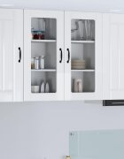 vidaXL Стенен стъклен шкаф LUCCA Бял гланц 40 x 31 x 80 см