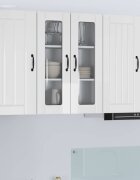 vidaXL Стенен стъклен шкаф LUCCA Бял гланц 60 x 31 x 80 см