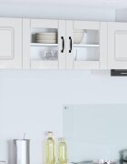 vidaXL Стенен стъклен шкаф LUCCA Бял гланц 80 x 31 x 40 см