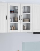 vidaXL Стенен стъклен шкаф LUCCA Бял гланц 80 x 31 x 80 см