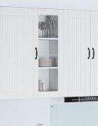 vidaXL Стенен стъклен шкаф LUCCA Бяло 40 x 31 x 100 см