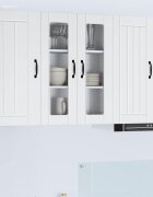 vidaXL Стенен стъклен шкаф LUCCA Бяло 60 x 31 x 80 см