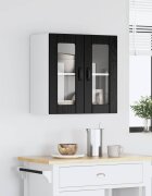 vidaXL Стенен стъклен шкаф LUCCA Черен дъб 60 x 31 x 60 см