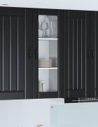 vidaXL Стенен стъклен шкаф LUCCA Черно 40 x 31 x 100 см