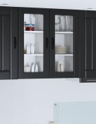 vidaXL Стенен стъклен шкаф LUCCA Черно 40 x 31 x 80 см