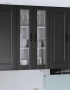vidaXL Стенен стъклен шкаф LUCCA Черно 60 x 31 x 100 см