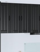 vidaXL Стенен стъклен шкаф LUCCA Черно 60 x 31 x 80 см