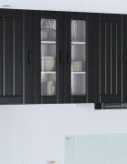 vidaXL Стенен стъклен шкаф LUCCA Черно 60 x 31 x 80 см