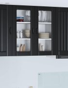 vidaXL Стенен стъклен шкаф LUCCA Черно 80 x 31 x 80 см