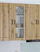 vidaXL Стенен стъклен шкаф LUCCA Дъб артизан 40 x 31 x 100 см