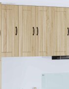 vidaXL Стенен стъклен шкаф LUCCA Дъб сонома 60 x 31 x 80 см