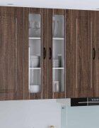 vidaXL Стенен стъклен шкаф LUCCA Кафяв дъб 60 x 31 x 100 см