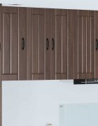 vidaXL Стенен стъклен шкаф LUCCA Кафяв дъб 60 x 31 x 80 см