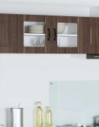 vidaXL Стенен стъклен шкаф LUCCA Кафяв дъб 80 x 31 x 40 см