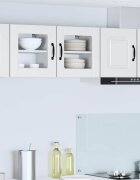 vidaXL Стенен стъклен шкаф PORTO Бяло 40 x 31 x 40 см