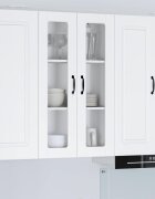 vidaXL Стенен стъклен шкаф PORTO Бяло 60 x 31 x 100 см